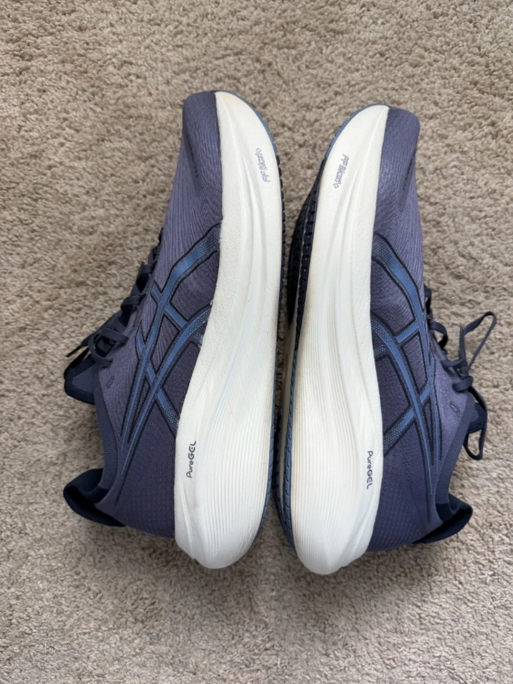 ASICS GEL Nimbus 27 Size 13 Wide Mens Navy Blue Running Sneakers 1011B956